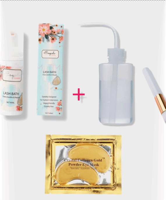 Shampoo + dispensador + brocha + parches